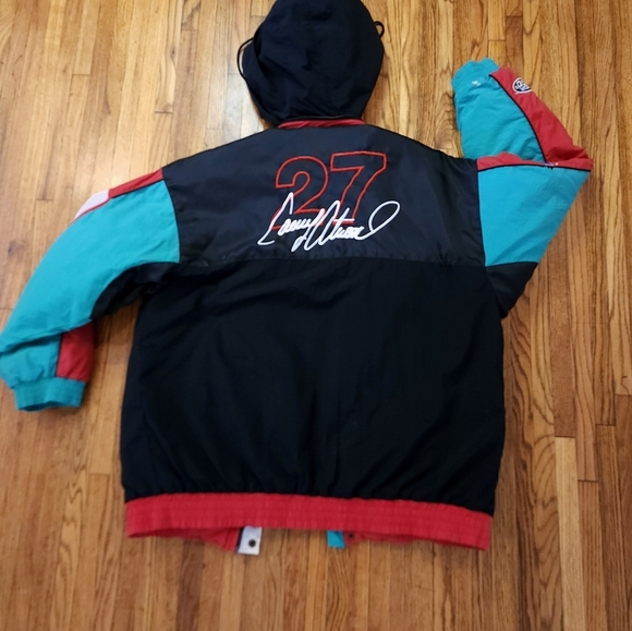 VTG Nascar 2000 Jacket Mens XL Color Block Hooded Casey Atwood 27 Chase Rare - Picture 9 of 13